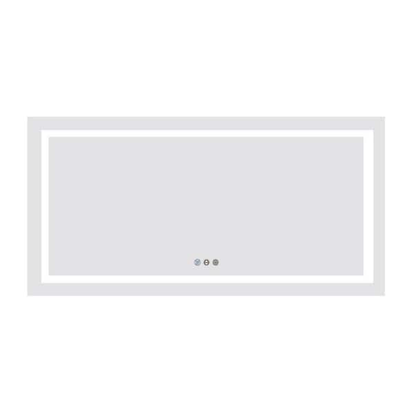 Unbranded 72 in. W x 36 in. H Rectangular Frameless LED Anti-Fog Wall Mount Modern Decorative Bathroom Vanity Mirror