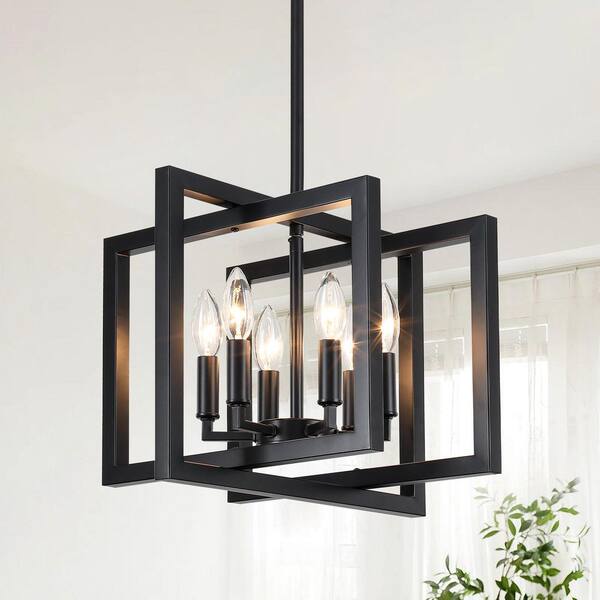 ADSENSTY 6-Light Black Modern Industrial Geometric Candle