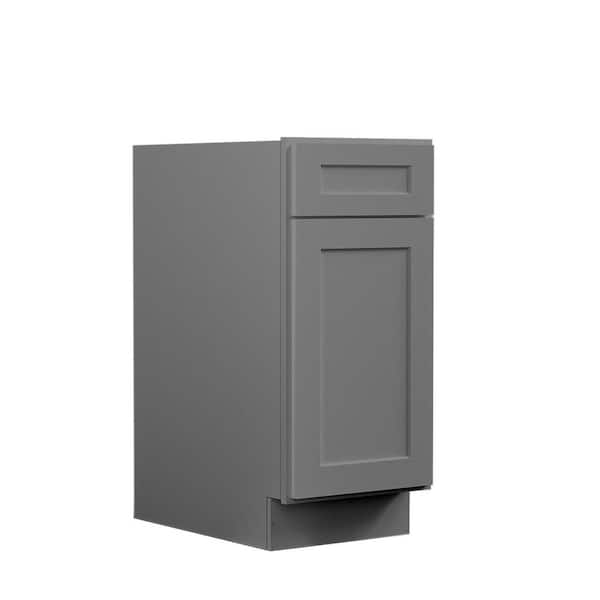 Hausvita 15 in. W x 24 in. D x 34.5 in. H Ready to Assemble Plywood Base Kitchen Cabinet in Shaker Grey