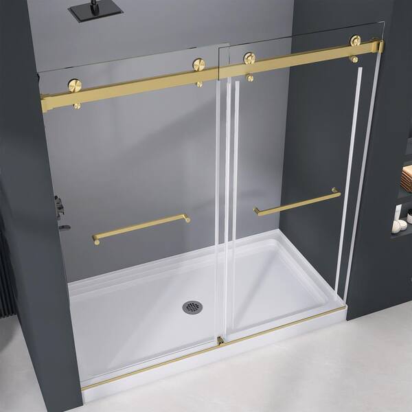 その他 SLIDER(Gold) 0 dwos6rj Zeafive 68 to 72 in. W x 76 in. H Frameless Double Sliding Shower