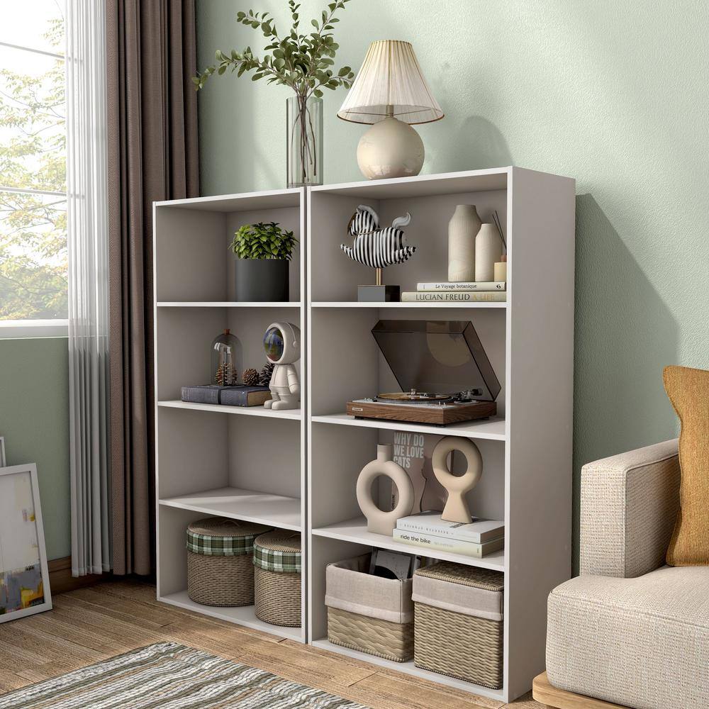 Quincy Taupe Grey 4-Tier Stackable Composite Bookcase
