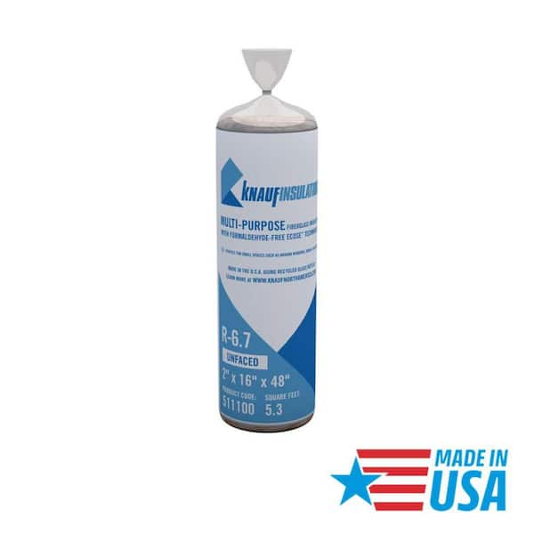 R-6.7 EcoRoll Unfaced Multi-Purpose Insulation Roll 16 in. x 48 in. x 2 in.