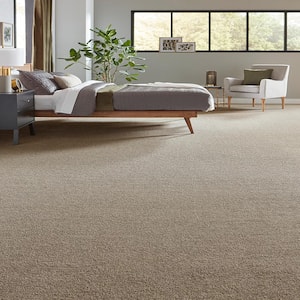 Tailored Trends III Polished Brown 58 oz. Polyester Textured Installed Carpet