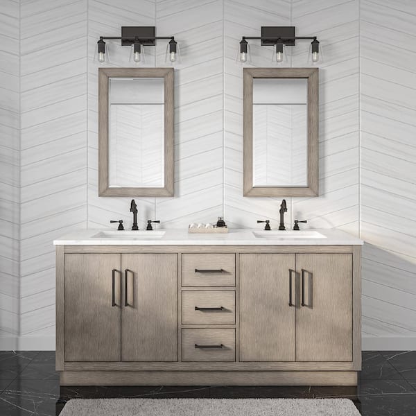 Subtle 72 Double Sink Wall Mounted Modern Vanity