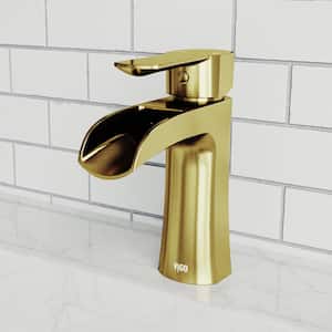Paloma Single-Handle Single Hole Bathroom Faucet in Matte Gold