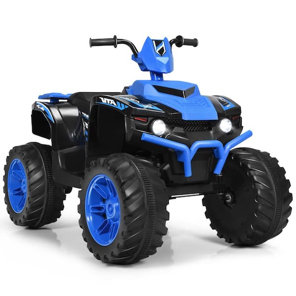 Gymax 12 Volt Electric Kids Ride On Car ATV 4 Wheeler Quad with Music LED Light Navy GYM05841 The Home Depot