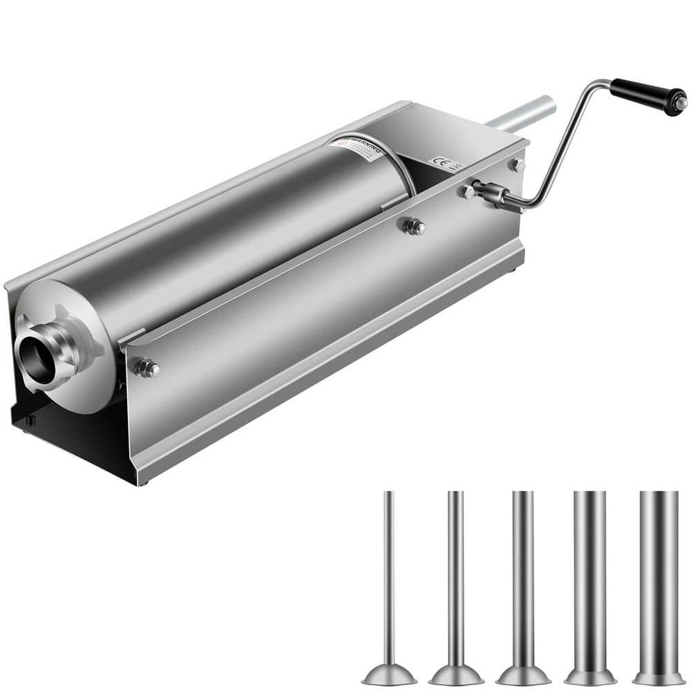 Manual Sausage Stuffer 7 L/15 L Dual-Speed Meat Stuffer, Horizontal Design, Food-Grade 304 Stainless Steel