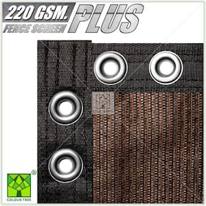 6 ft. x 50 ft. Heavy-Duty PLUS Brown Privacy Fence Screen Mesh Fabric with Extra-Reinforced Grommets for Garden Fence