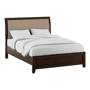 Caribou Brown Wood Frame Queen Panel Bed