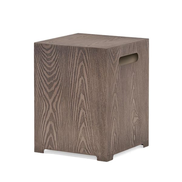 Zeus & Ruta 22 in. Brown Square Iron Outdoor Propane Tank Cover Table Grill Cover Outdoor Side Table