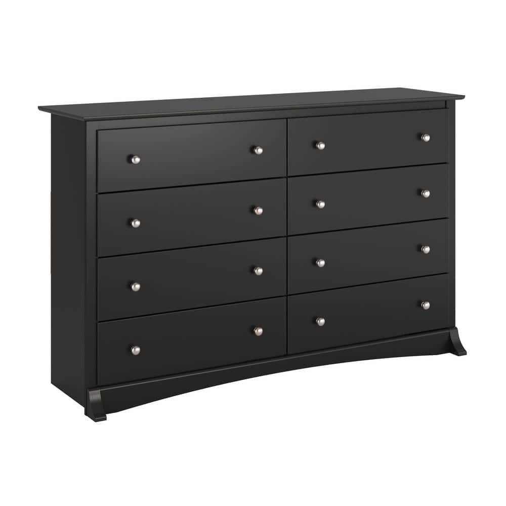 Modern Sonoma 8-Drawer Black Dresser with Sleek Laminate Finish