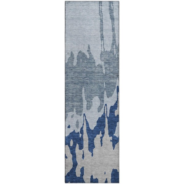 Addison Rugs Mayfield Premium Machine Washable Abstract AMF961 Sky 2 ft. 3 in. x 7 ft. 6 in. Runner Rug