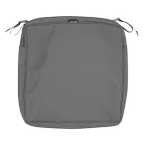 Montlake Fade Safe Light Charcoal 17 in. Square Outdoor Seat Cushion Cover