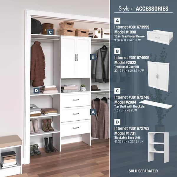 ClosetMaid Style+ 48 in. W White Top Shelf Kit 2094 - The Home Depot