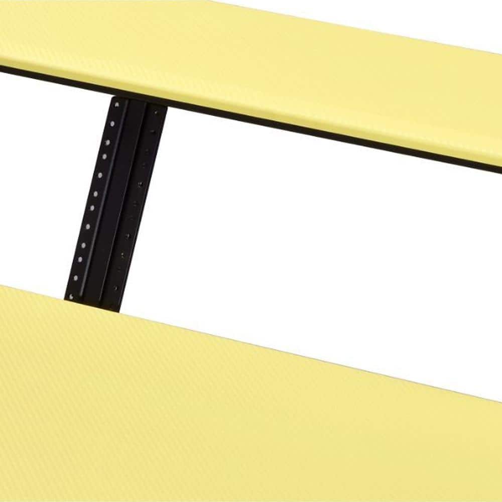 Studio 53'' Yellow Wood Desk with Cup Holder & Keyboard Tray