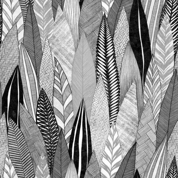 RoomMates Grey Fern and Feathers Vinyl Peel and Stick Wallpaper Roll (28.29 sq. ft.)