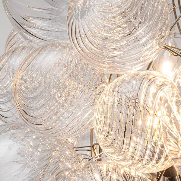 LUMiRiSE / ≠encore. HUOKU Neuvy 8-Light 33 in. W Nickel Chandelier with Swirled