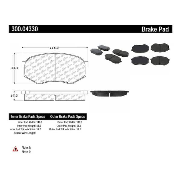 Centric Parts Disc Brake Pad Set 1995-2004 Toyota Tacoma 2.4L 2.7L 3.4L