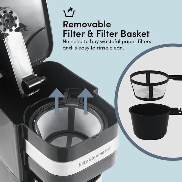 12Oz. Personal Single-Serve Compact Coffee Maker Brewer, Black – Shop Elite  Gourmet - Small Kitchen Appliances