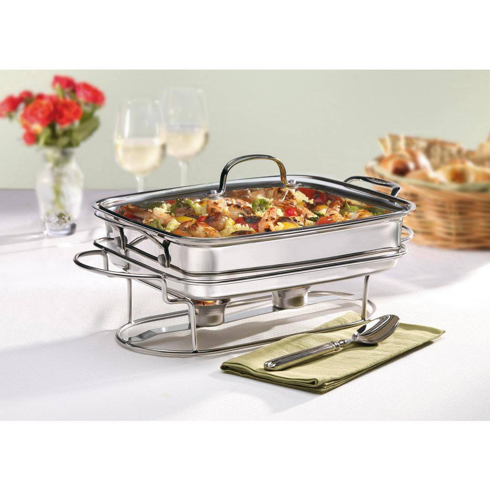 Elegant 12" Stainless Steel Rectangular Buffet Server