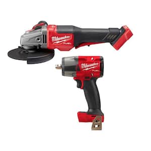 M18 FUEL 18V Lithium-Ion Brushless Cordless 4-1/2 in./6 in. Grinder (Tool-Only) w/Mid Torque 1/2 in. Impact Wrench