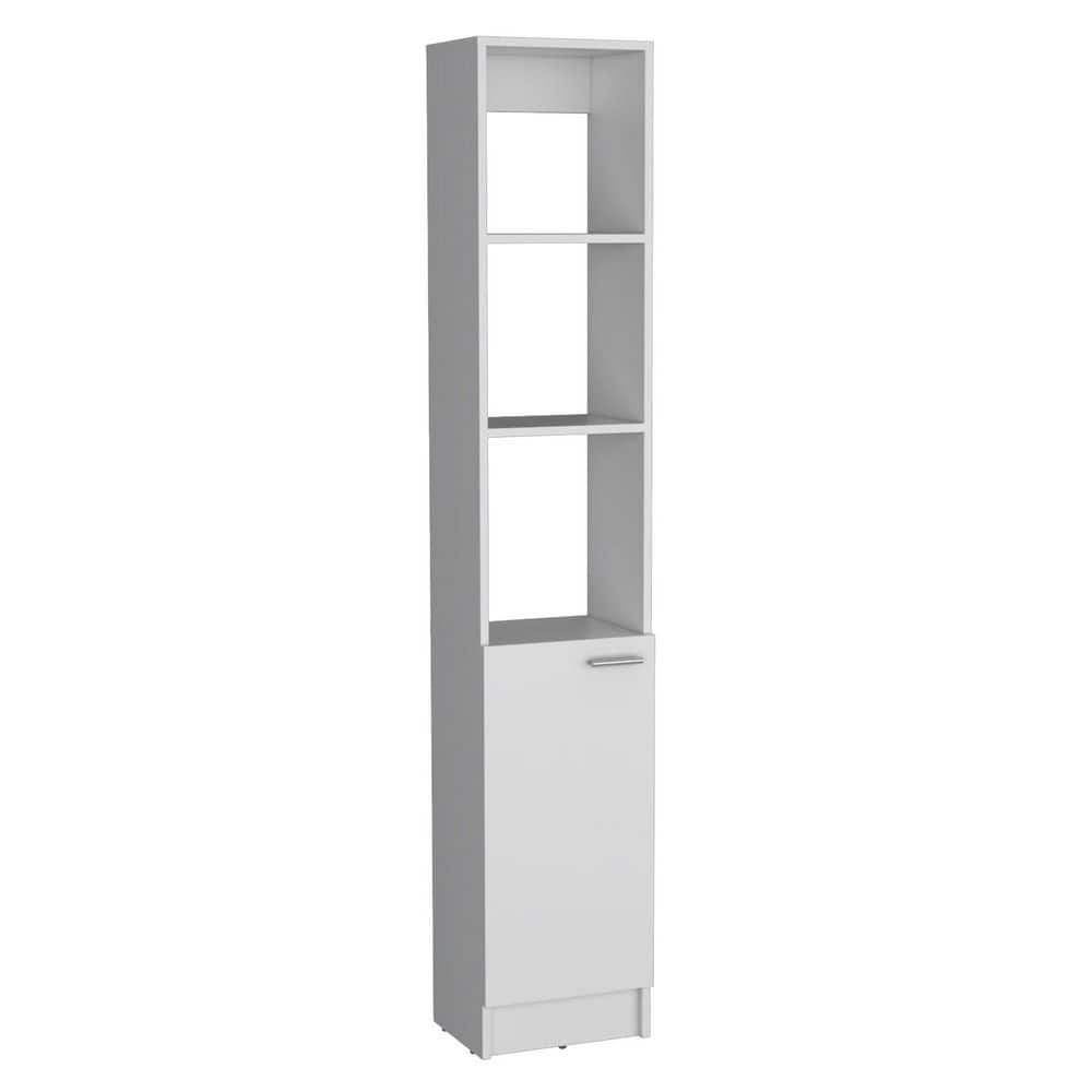13.03 in. W x 10.43 in. D x 70.87 in. H White MDF Freestanding Linen Cabinet with 1-Door and 6-Shelves price history on PriceWatchPro