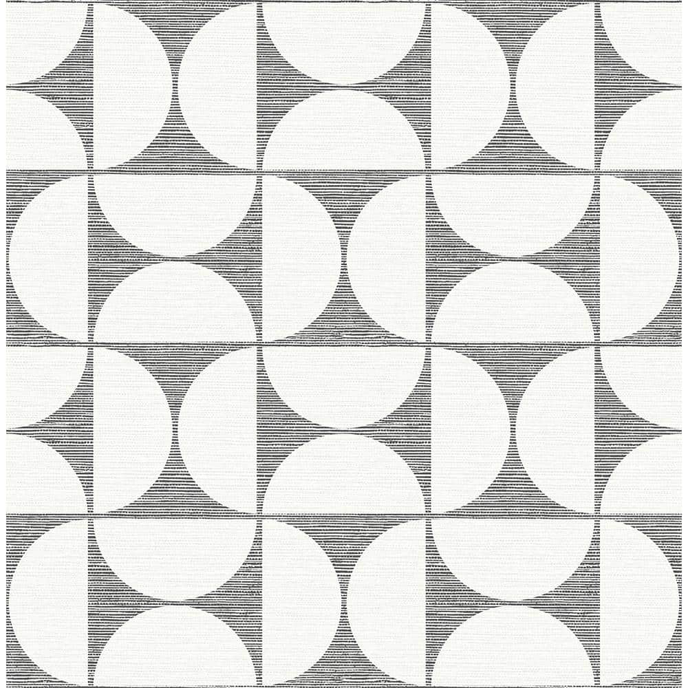 Deedee Black Geometric Faux Grasscloth Black Wallpaper Sample price history on PriceWatchPro