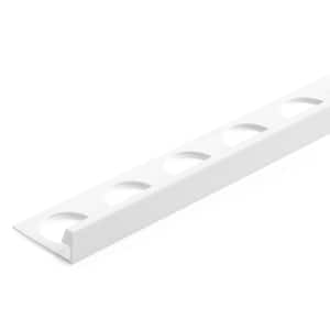 3/8 in. x 98-1/2 in. Bright White PVC L-Shaped Tile Edging Trim