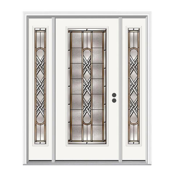 JELD-WEN 66.813 in. x 81.75 in. Full Lite Ascot Primed Steel Prehung Left-Hand Inswing Front Door with Sidelites