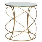 Cagney Gold and White Glass Top End Table