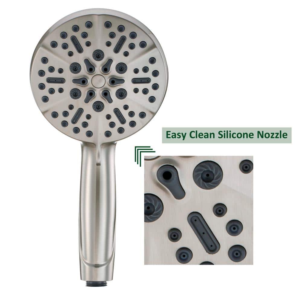 Brushed Nickel 5-Spray Dual Shower Head with Handheld