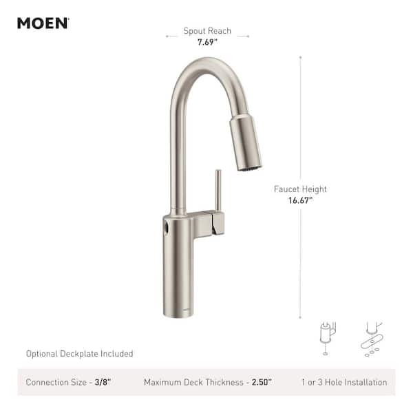 Moen Inara Bronzed Gold MotionSense Wave One-Handle Touchless Kitchen Moen Inara Bronzed Gold MotionSense Wave One-Handle Touchless Kitchen