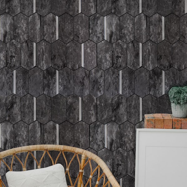Art3dwallpanels 10-Sheet 12x12 Peel and Stick Backsplash Tiles  Self-adhesive Wall Tile in Stone Design