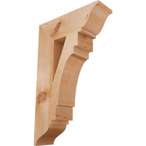 Ekena Millwork 6 in. x 32 in. x 20 in. Western Red Cedar Merced Traditional Rough Sawn Bracket
