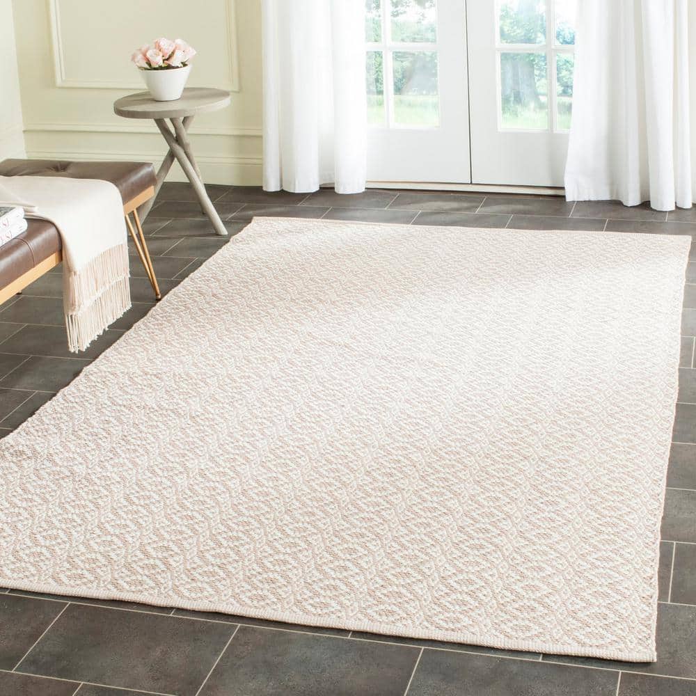 Ivory/Beige Hand-Woven Cotton Flatweave 6' x 9' Area Rug
