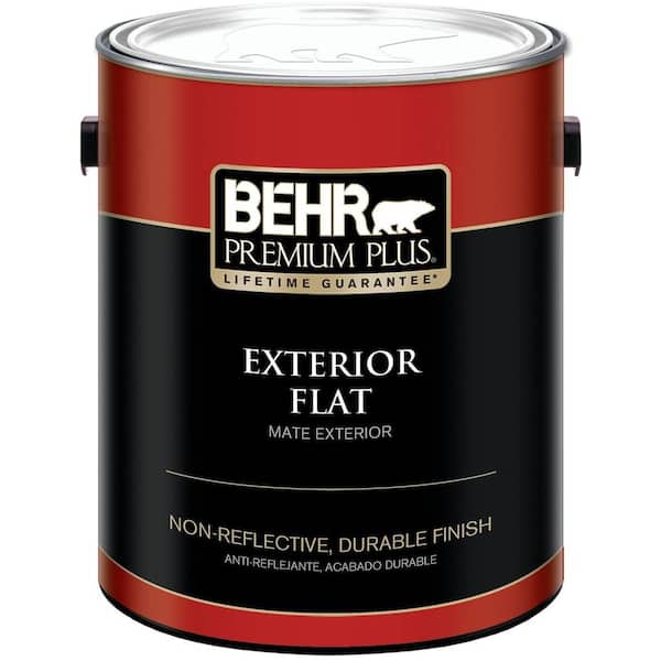 BEHR PREMIUM PLUS 1 gal. Medium Base Flat Exterior Paint and Primer in One