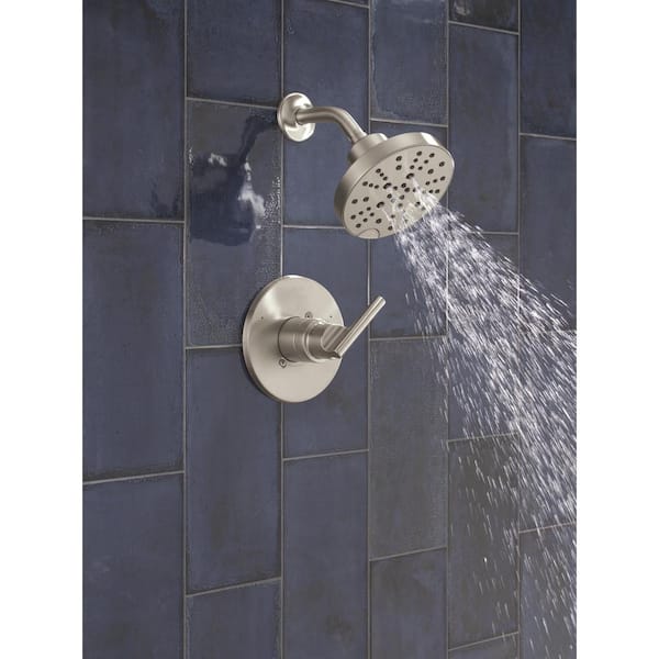 Nicoli H2OKinetic Slim Handle Single Handle 5-Spray Shower Faucet 1.75 GPM with Pressure Balance in. Brushed Nickel