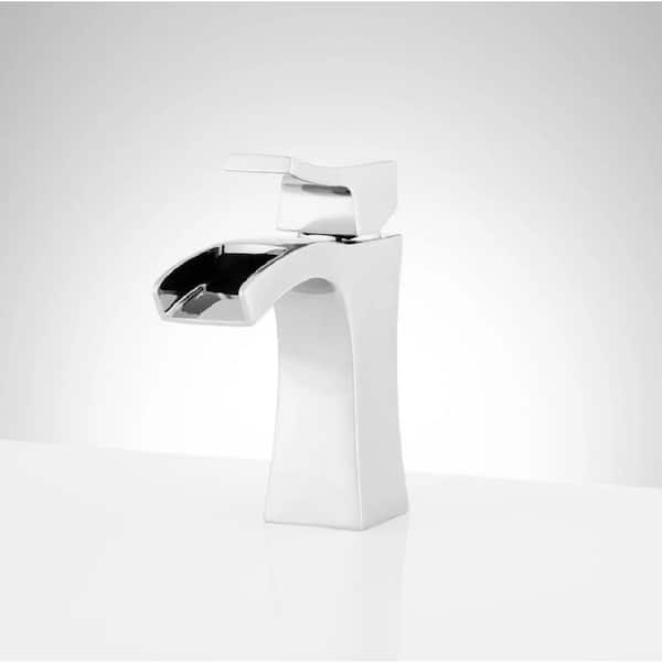 SIGNATURE HARDWARE Vilamonte Single Handle Mid Arc Single Hole Bathroom Faucet with Spot Resistant in Chrome