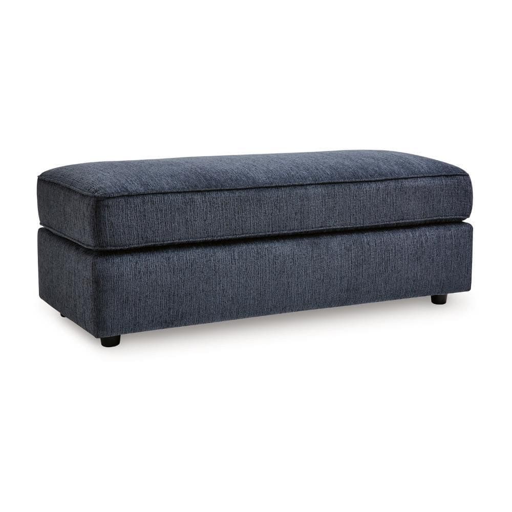 Alfie Cobalt Blue and Black Polyester Rectangle Accent Oversized Ottoman