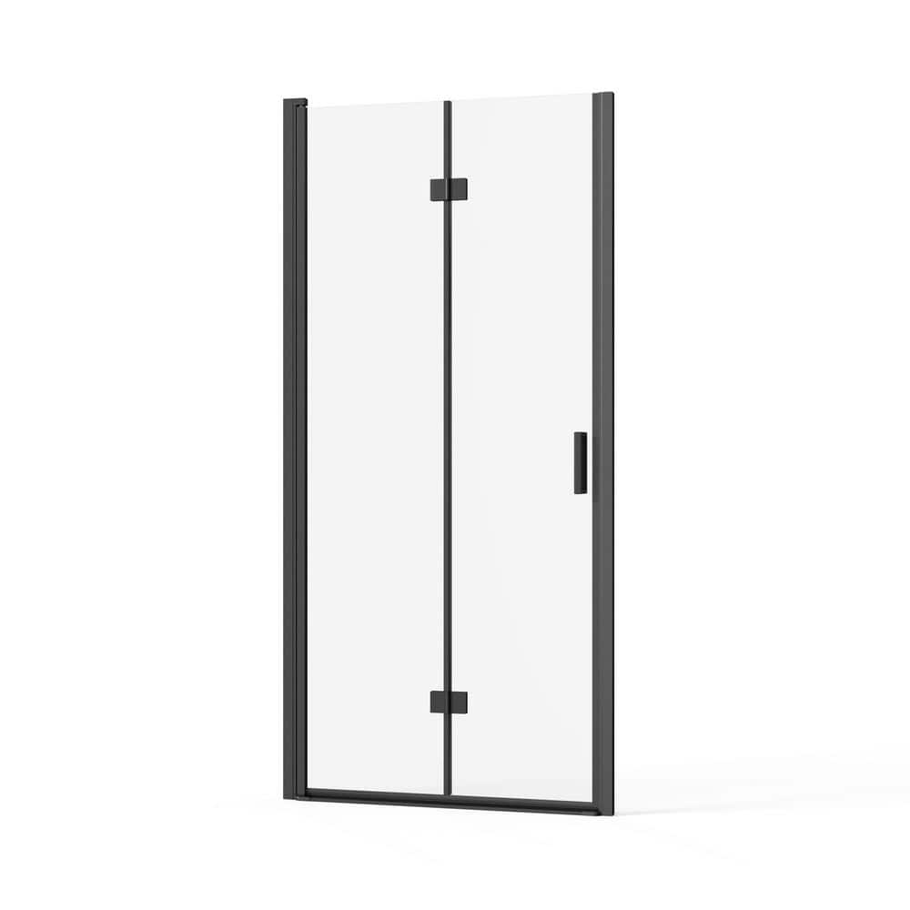 32-33.2 in. W x 72 in. H Sliding Semi-Frameless Shower Door in Black Finish with Clear Tempered Glass price history on PriceWatchPro
