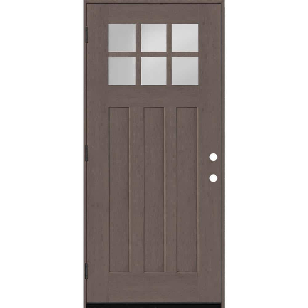 Regency 36 in. x 80 in. 6-Lite Top Lite Clear Glass RHOS Ashwood Stain Mahogany Fiberglass Prehung Front Door price history on PriceWatchPro