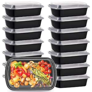30 Pack Extra Large and Thick Food Storage Container, Microwave, Dishwasher Safe, BPA Free in Black