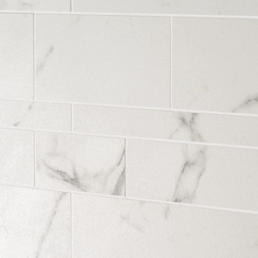 Saroshi Statuario Venato Matte Porcelain Marble Look Mosaic Tile