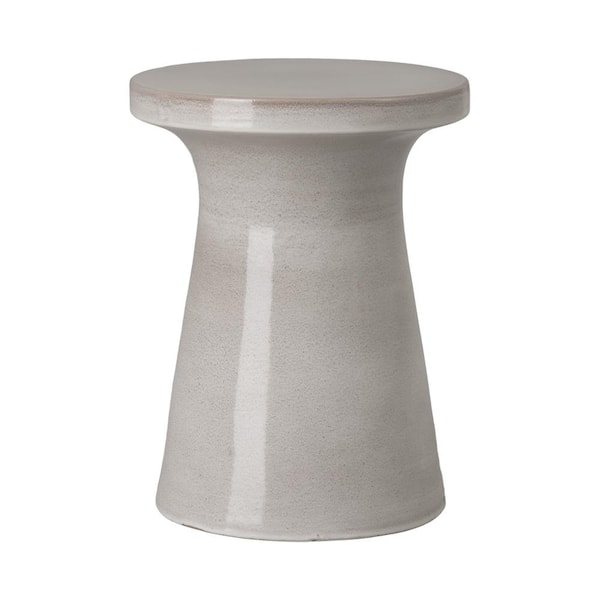 Emissary Plateau 18 in. H Glossy Glaze Gray Round Ceramic Garden Stool
