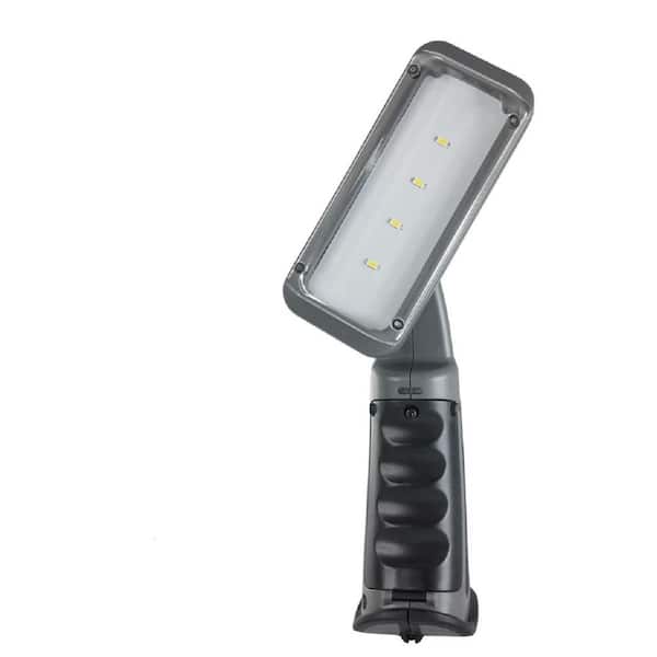 Defiant 2W 10 in. Dark Grey Plastic Rechargeable Integrated LED Swiveling-Head Work Light