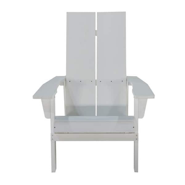 ITOPFOX White Weather Resistant Plastic Adirondack Chair Wood ...