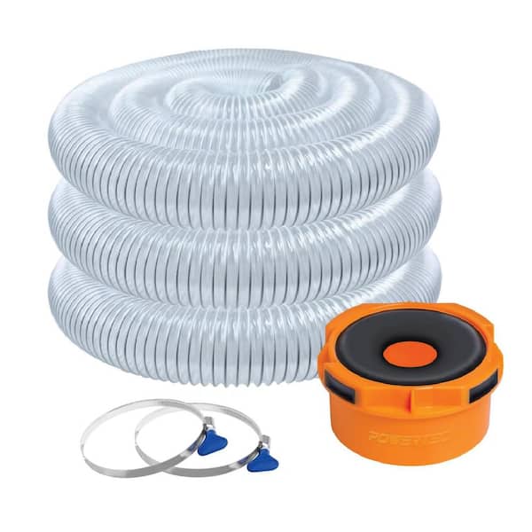 4 in. x 20 ft. Dust Collection Hose with 2 Key Hose Clamps and Dust Port Adapter for Dust Collection Systems
