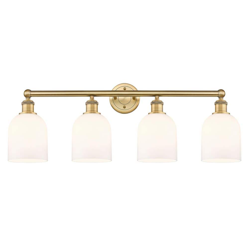 Bella 32.5 in. 4-Light Brushed Brass Vanity Light with Glass Shade price history on PriceWatchPro