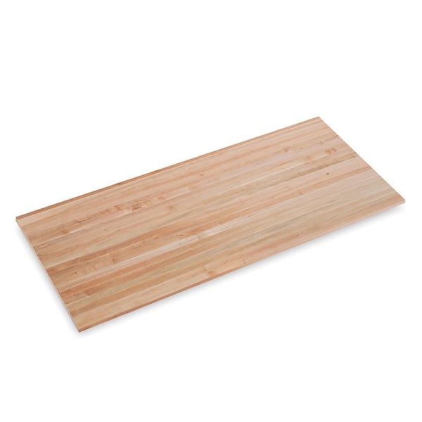 7 ft. L x 36 in. D x 1.75 in. T Finished Maple Solid Wood Butcher Block Countertop Island with Eased Edge