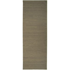 Washable Essentials Green 2 ft. x 10 ft. All-over design Contemporary Runner Area Rug